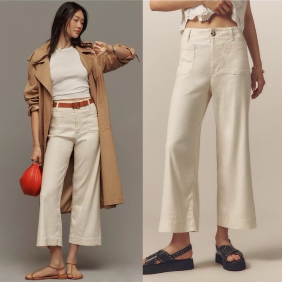 Maeve Colette linen blend crop pants 25 New - Picture 1 of 11